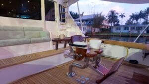 sport fishing chair on a yacht